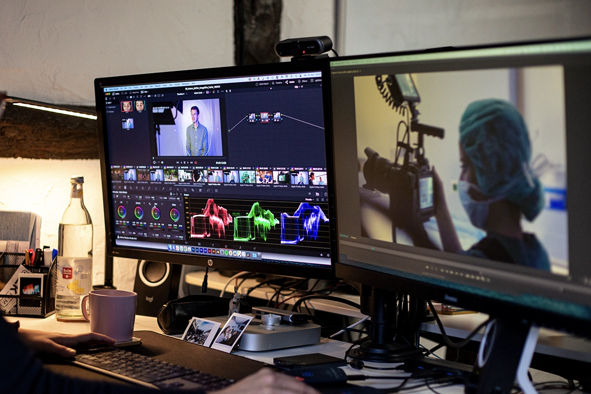Filmschnitt und Farbbearbeitung